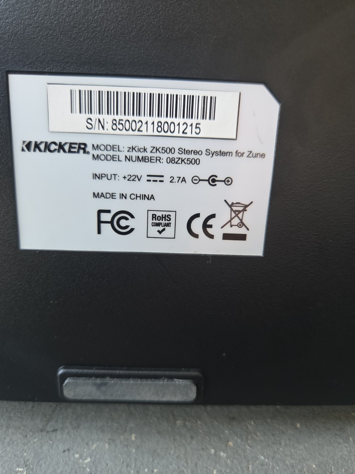 Zune kicker ZK500 Speaker MP3 Player