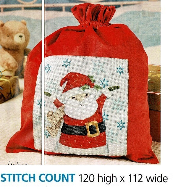 SANTA SACK   CROSS STITCH PATTERN ONLY    EQ - PQW