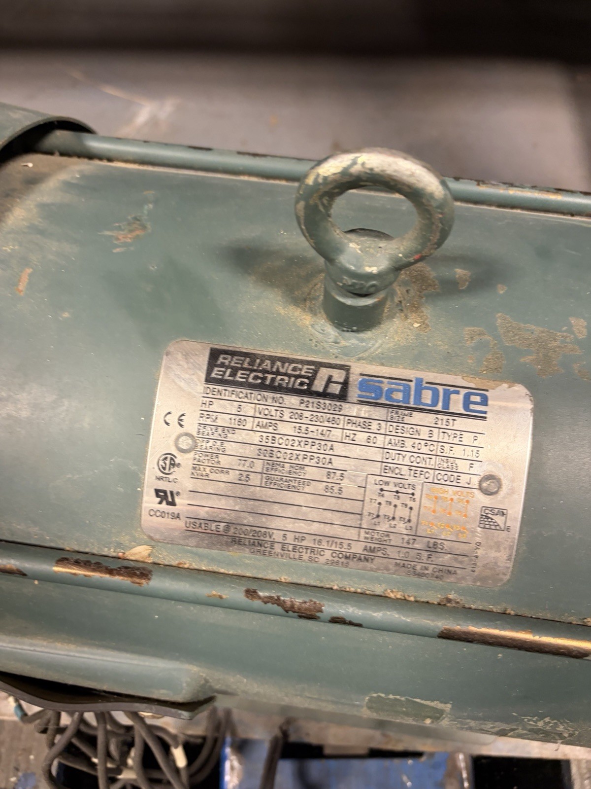 RELIANCE SABRE P21S3029 MOTOR USED