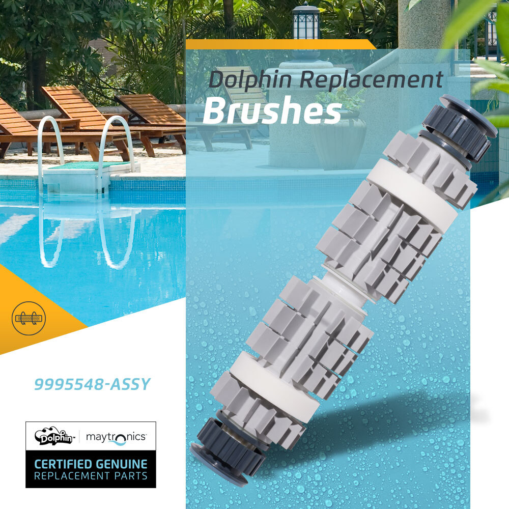 Dolphin M600 Robotic Pool Cleaner Rear Climbing Brush Grey