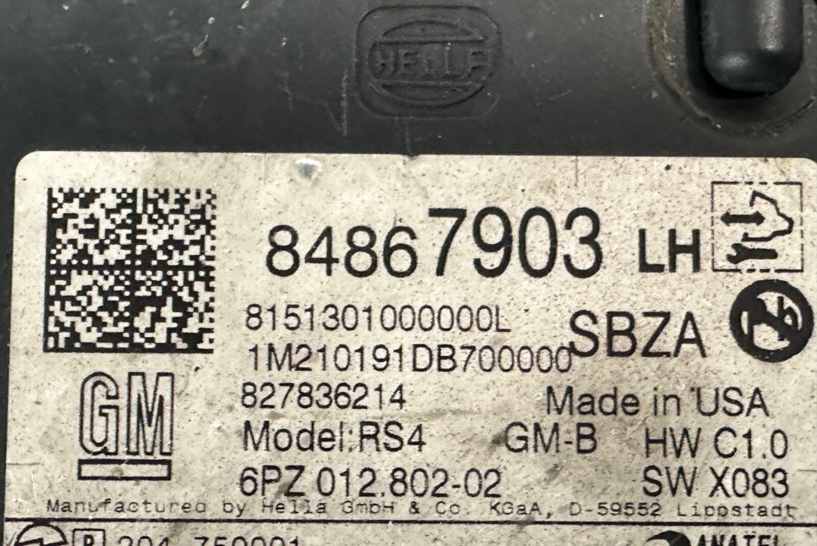 Cadillac Escalade Blind Spot Sensor Module OEM 84867903 TESTED