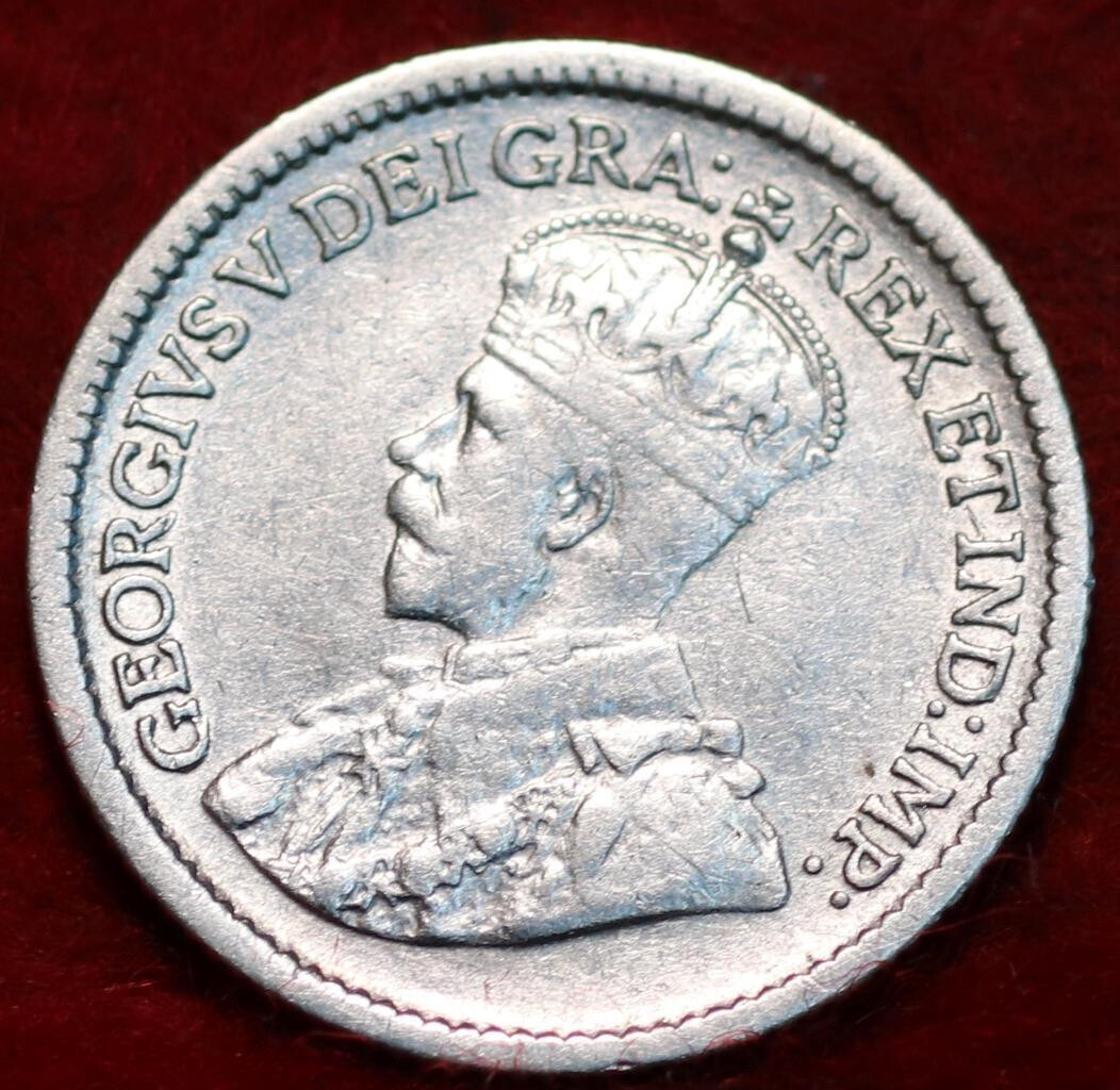 🇨🇦 Uncirculated 1914 King George V 5 Cents Silver Coin Canada