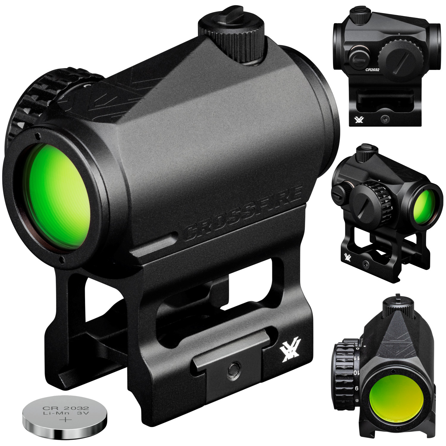 Vortex Optics Crossfire Green Dot 2 MOA with Free Camo Forest Hat Bundle