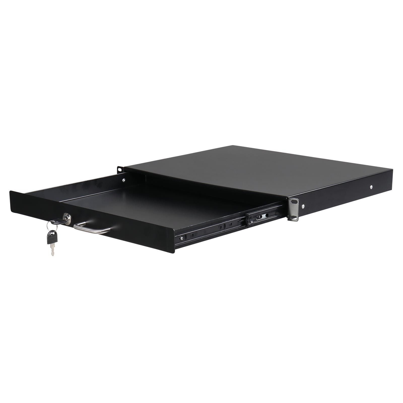 19 Inch Rack Mount 1U Steel DJ Drawer Equipment Cabinet Lockable