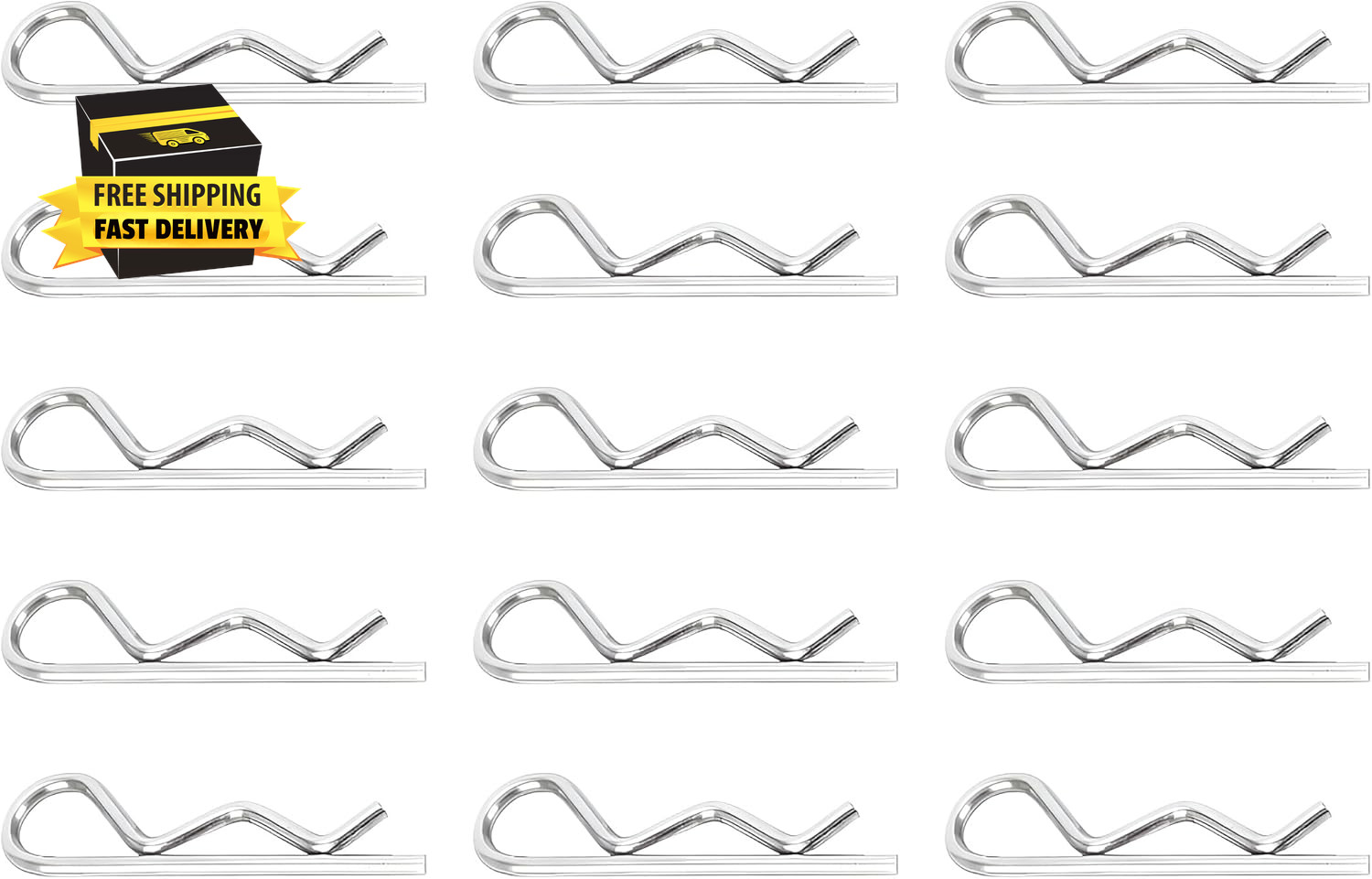 Heavy Duty Car Cotter Pin, 15PCS R Clip Vehicle Hitch Spring Retaining Wire Hair
