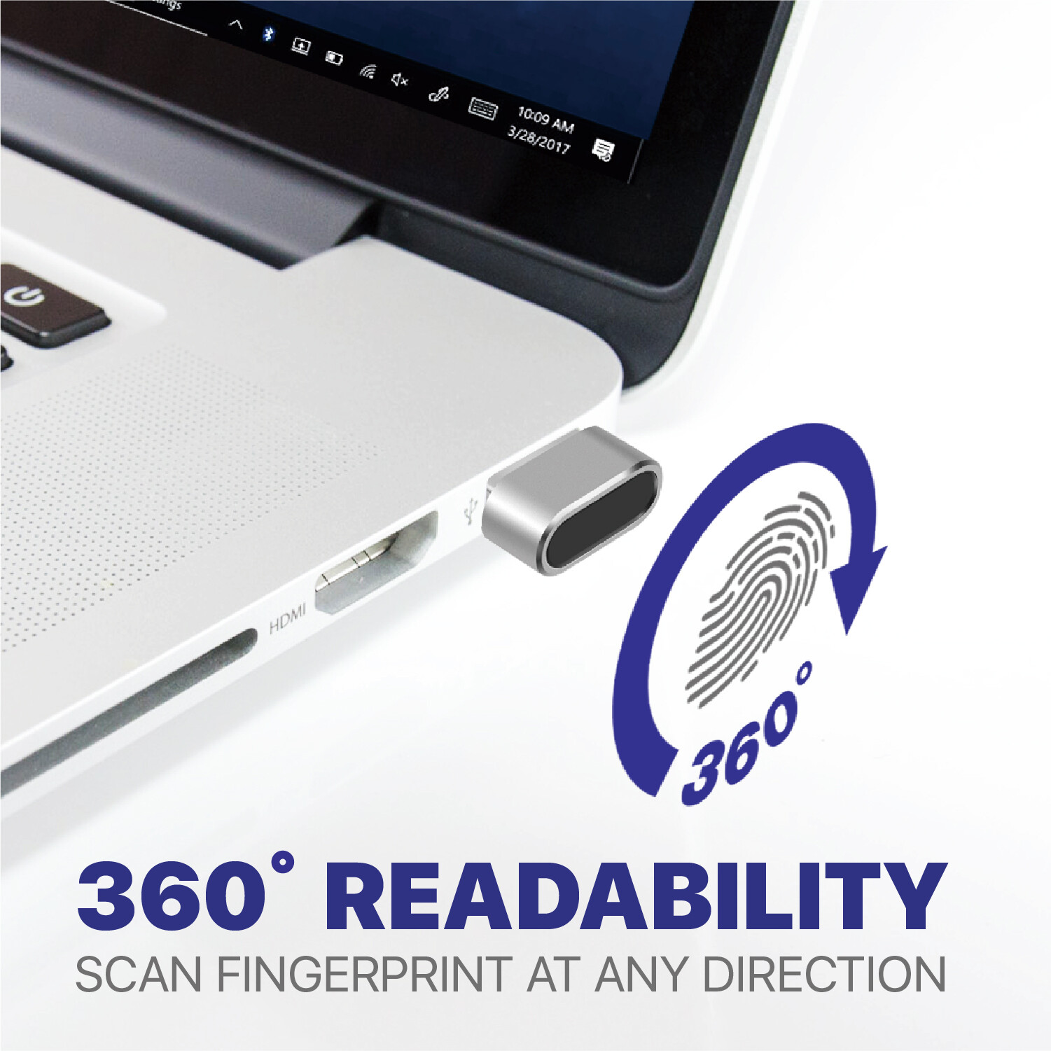 USB Fingerprint Reader for Windows Hello, Biometric Scanner for Laptops & PC