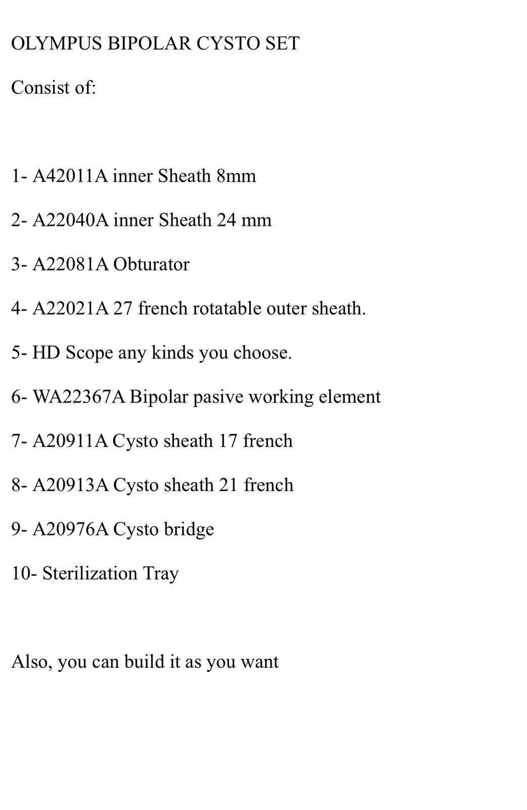 Olympus A22021A Rotatable Outer Sheath With 2 Stopcocks, 27 Fr