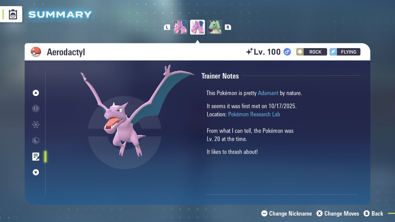 Aerodactyl Shiny 6IVs Battle Ready - Legends ZA