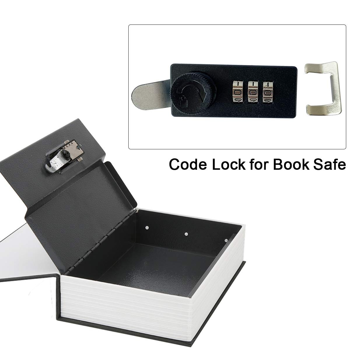 Jssmst Combination Lock for Book Code Safe, Black