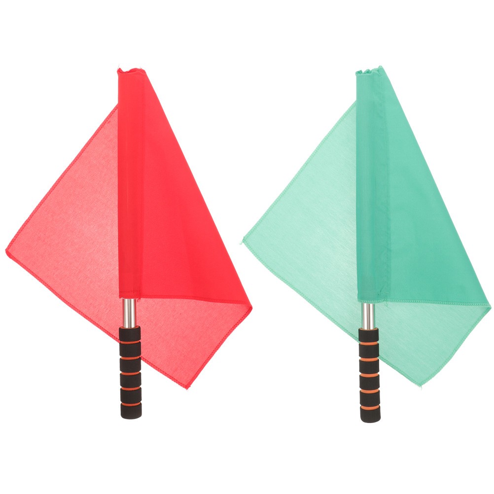 2Pcs Durable Soccer Referee Flags Lightweight Outdoor Polyester Hand Flags