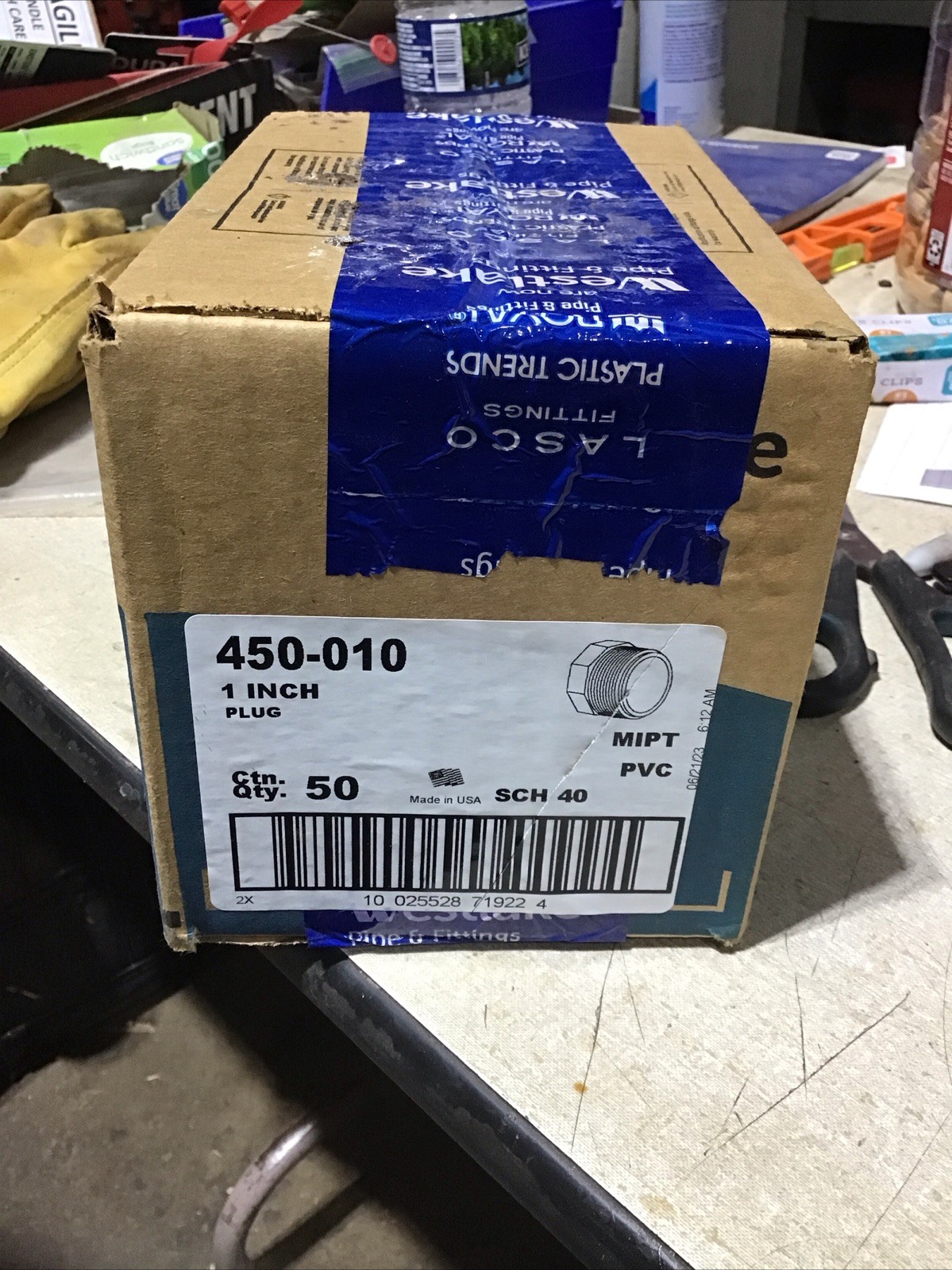 Lot of Fifty (50) 1-inch PVC Plug MIPT Schedule 40, No. 450-010