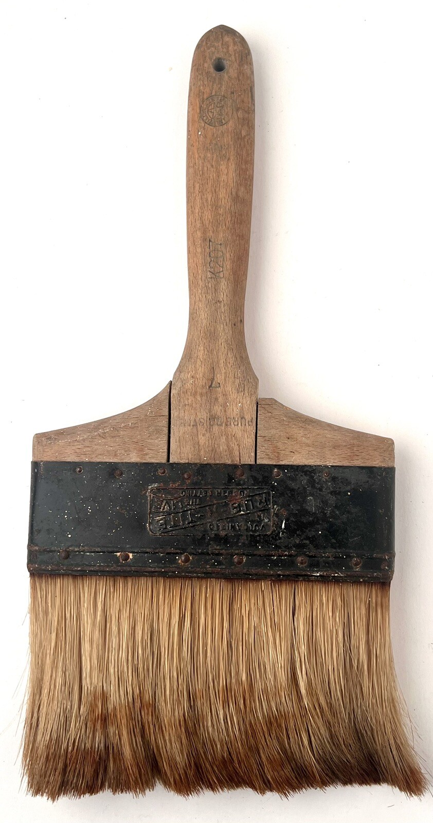 Huge Vintage 7” RUB-R-TITE Pure Bristle Brush Vulcanized Rubber Wood Paint NY