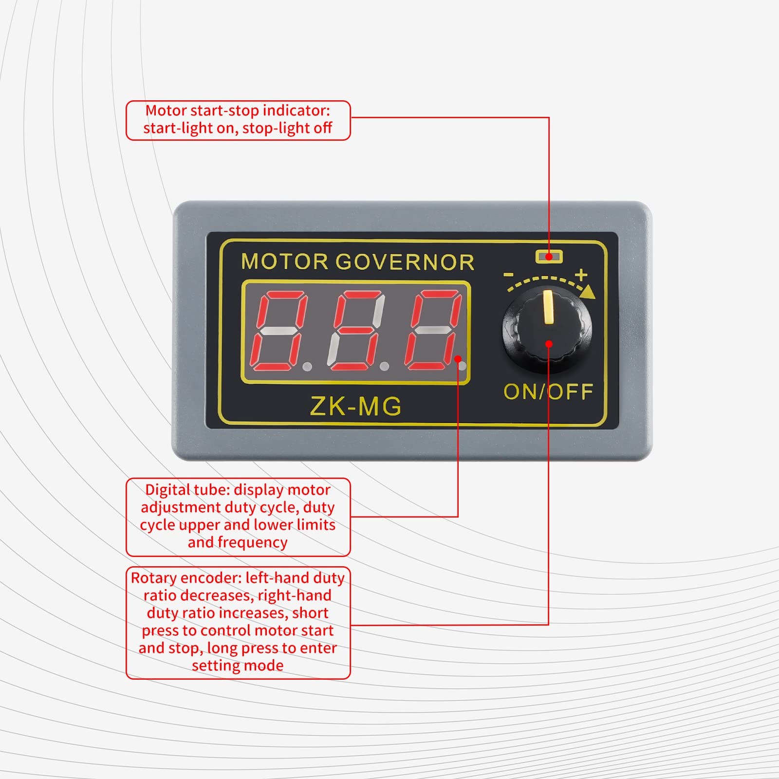 ZK-MG PWM Motor Speed Controller LED Digital Display Adjustable Signal Genera...