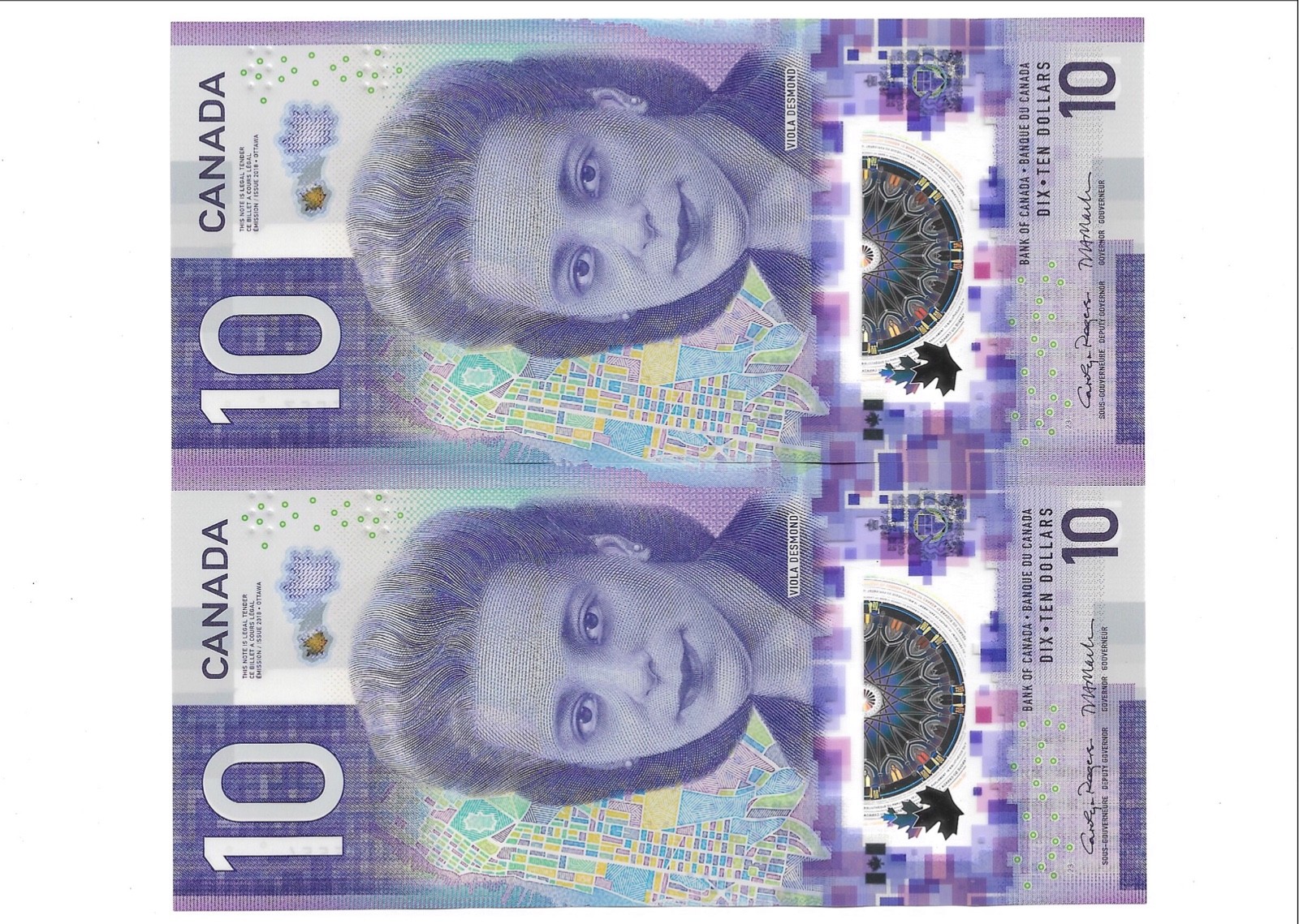 (2) UNC NICE! Consecutive Serial #’s 2018 Viola Desmond Canada Ten $10 Banknotes