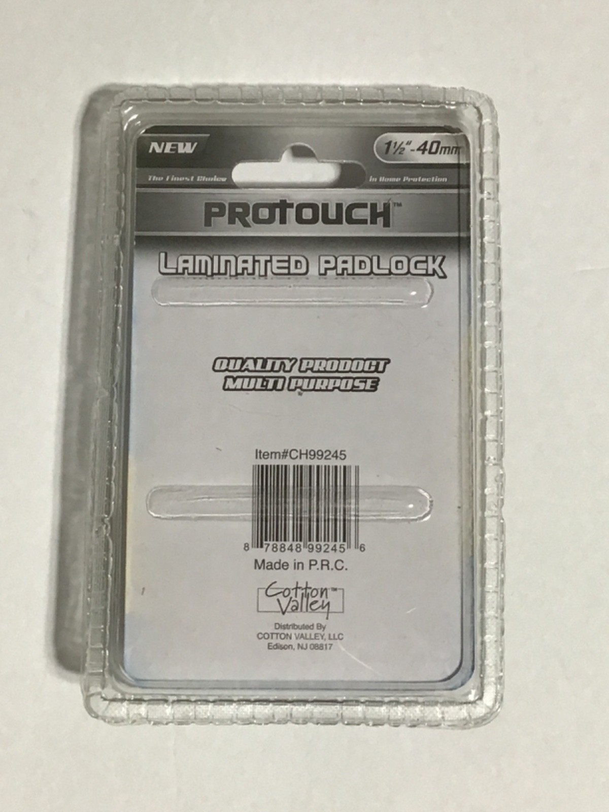 1 PC PROTOUCH LAMINATED PADLOCK SILVER COLOR