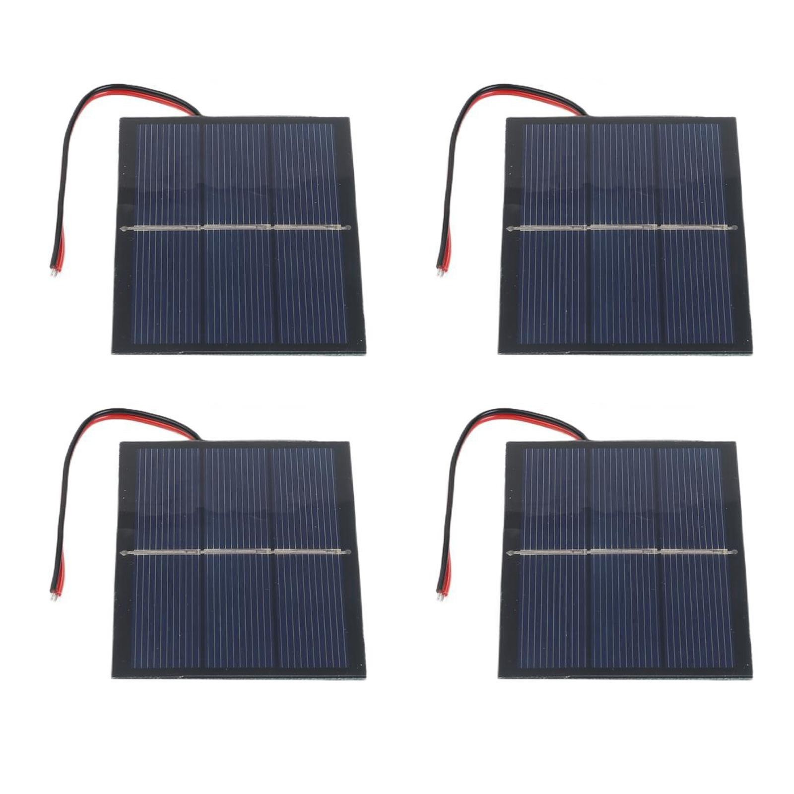 4 Pack 065W 15V Small Solar Panels Wired for Portable Electronics Power 60x80mm