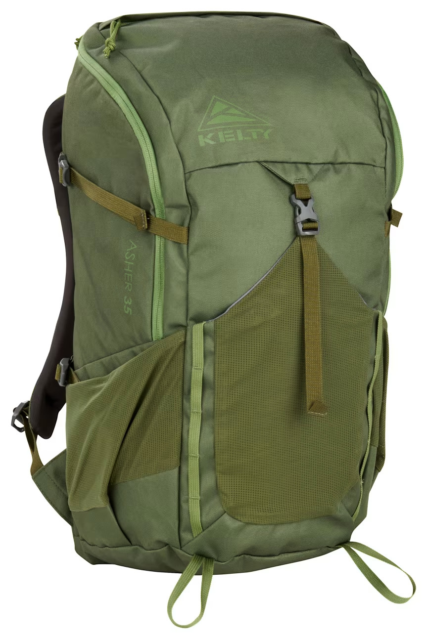 New Kelty Asher 35L Backpack Winter Moss / Dill One Size Hiking Camping FreeShip