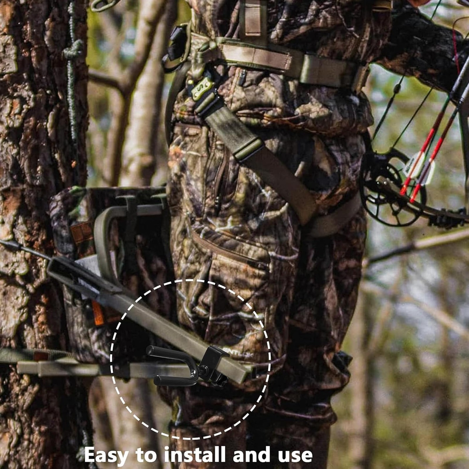 codree 2 Pcs Tree Stand Bow Holder- 12 Teeth Adjustable Hunting 2