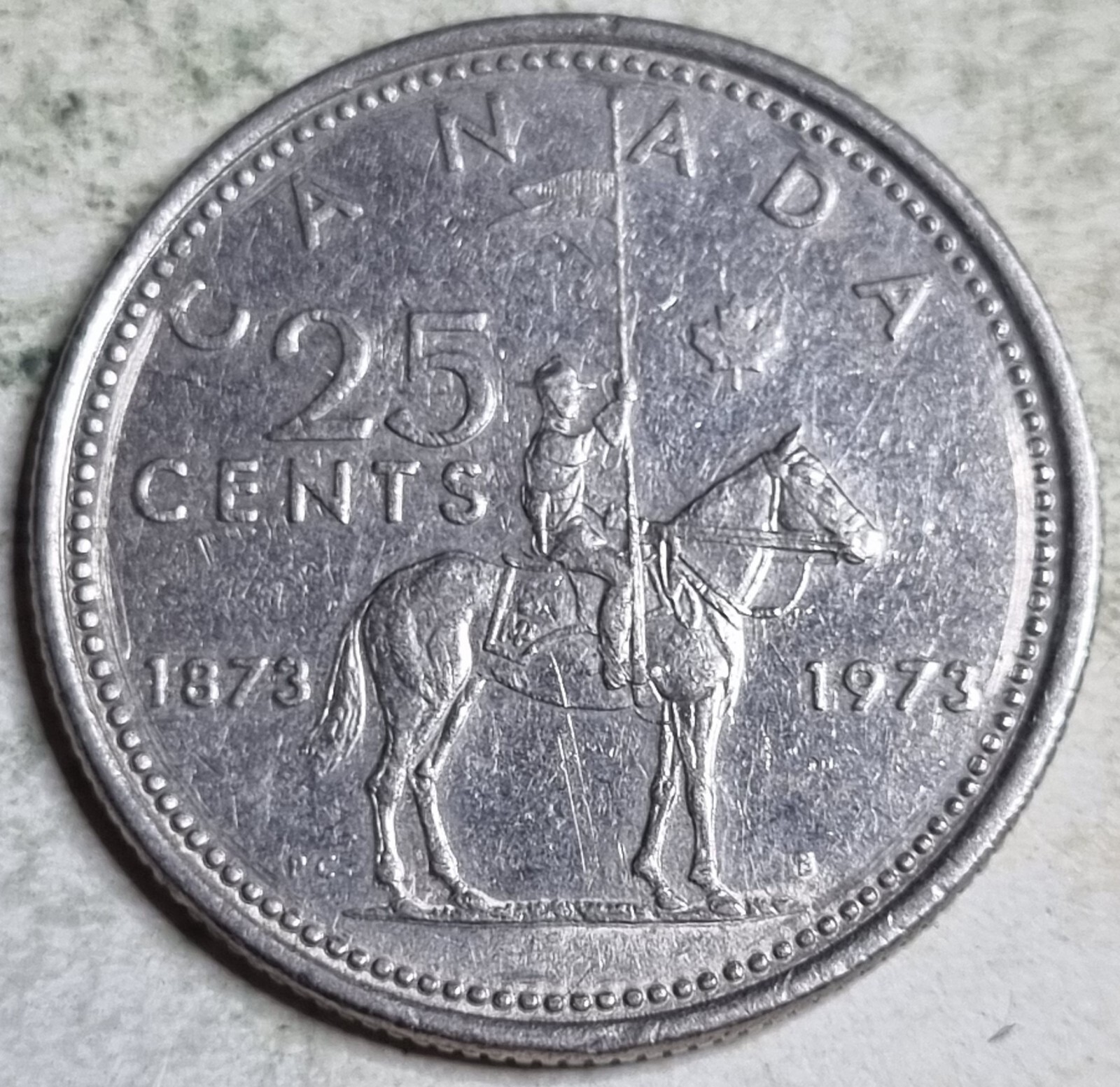 Canada 1973 25 Cents - 100th Anniversary of Royal Canadian Mounted Police