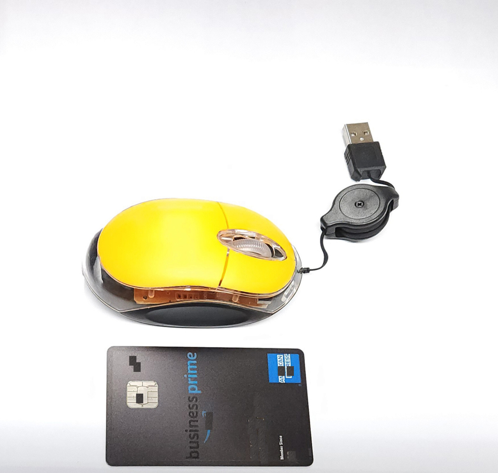 New Ultra Compact Retractable Cable USB Optical Mouse with Blue Led For CCTV DVR
