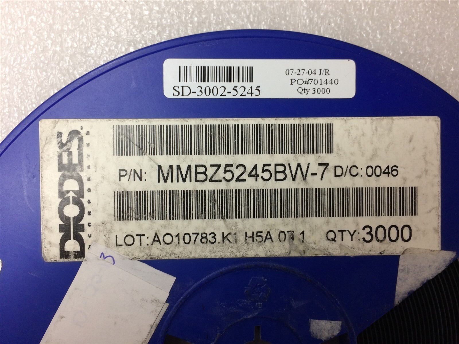 MMBZ5245BW DIODES INC DIODE ZENER 15V 200MW SOT323 100 PIECES