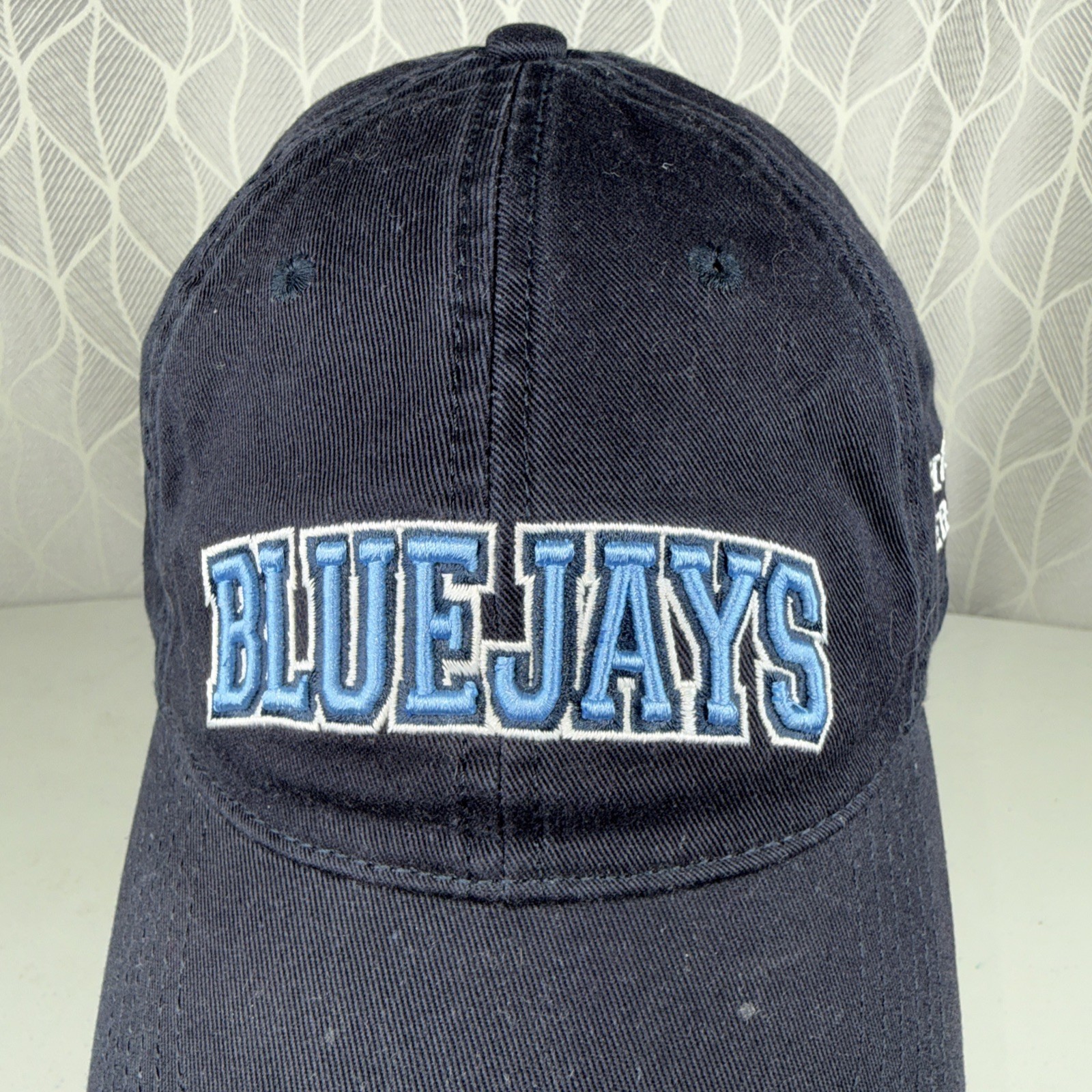 Elmhurst University Blue Jays Legacy Navy Hat Cap Brite Blue Letters StrapBuckle