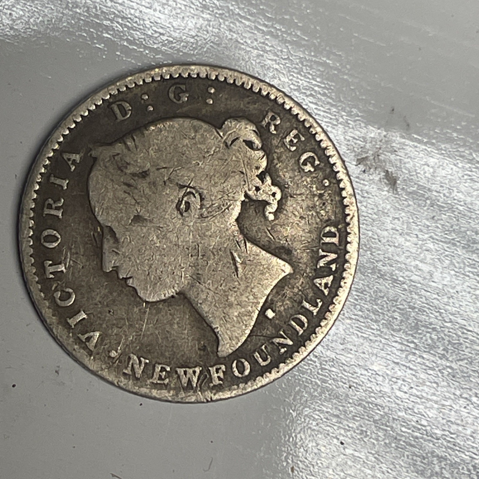 1872 H Newfoundland Silver 10 Cents