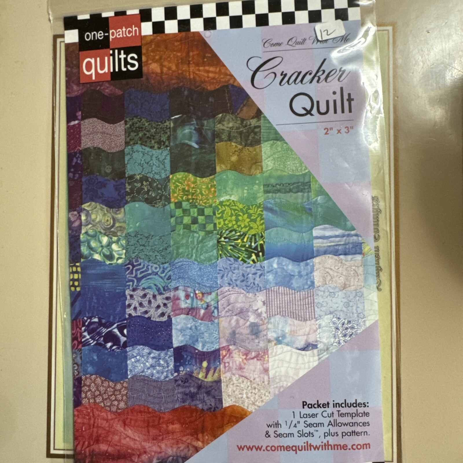 Cracker quilt pattern plus laser cut template with seam allowances
