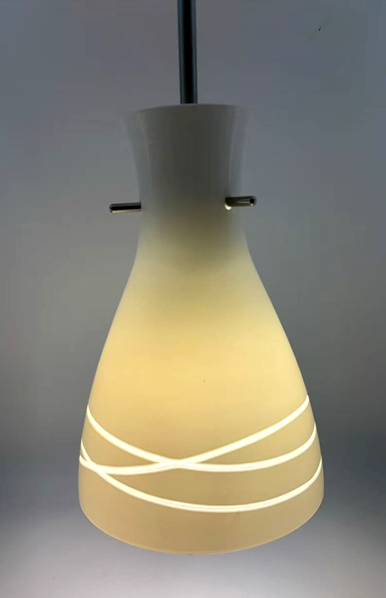 1 Light Mini Pendant Kichen Lsland or Bar-White Glass & Satin Nickel Finish-3014