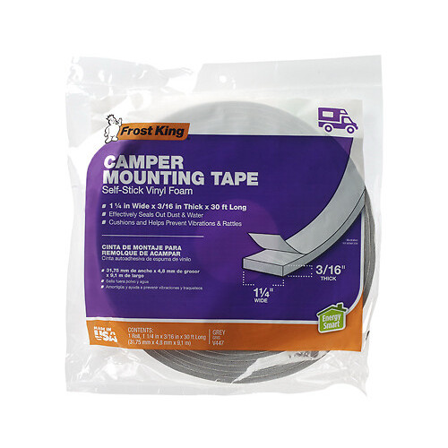 Frost King V447H Camper Mounting Tape, 1-1/4W x 3/16 In. T x 30 Ft. - Quantity