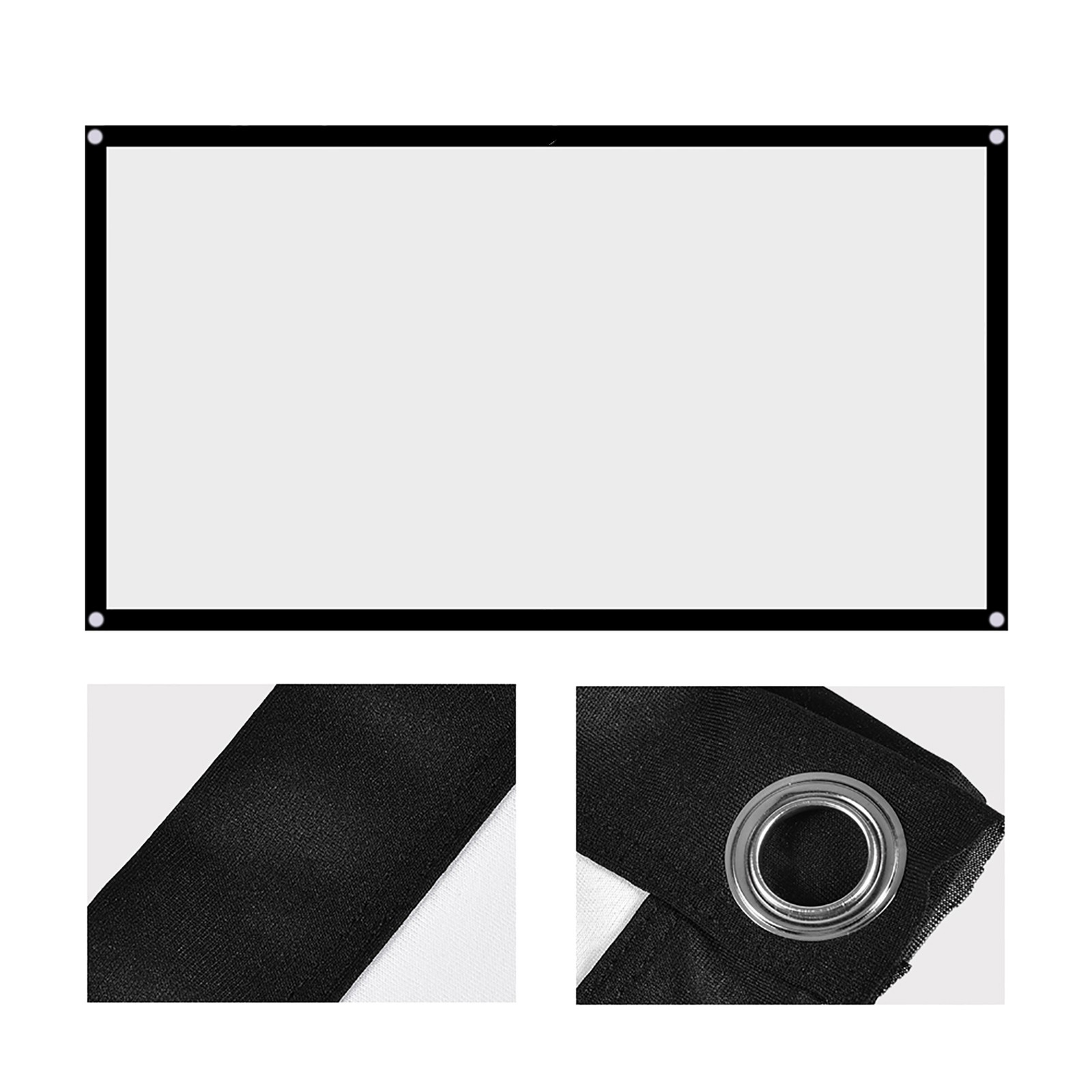 60 Inch Portable Foldable Non Crease White Projection Screen For Outdoor Camping