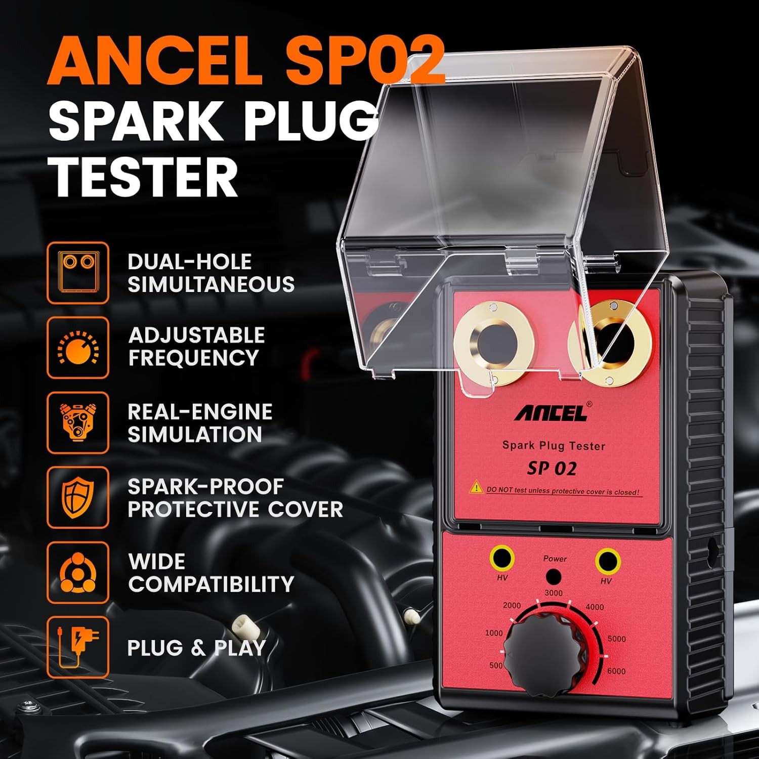 Car Gasoline Spark Plug Tester Auto Ignition System Tester Diagnostic Test Tool