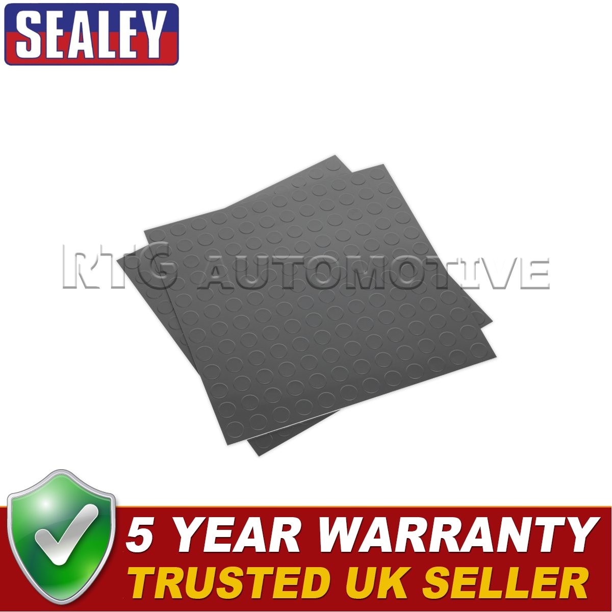 Sealey Vinyl Floor Tile with Peel & Stick Backing Silver Coin Pack of 16 FT2S