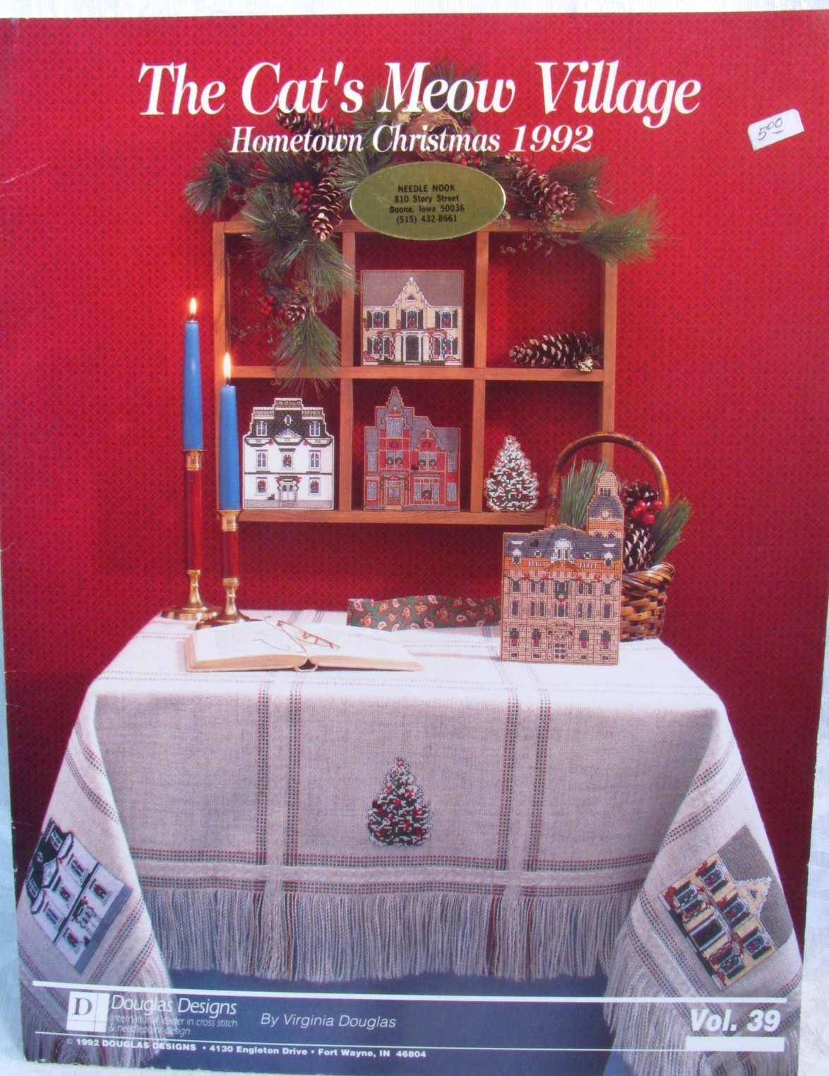 The Cat's Meow Village Hometown Christmas 1992 Cross Stitch Pattern