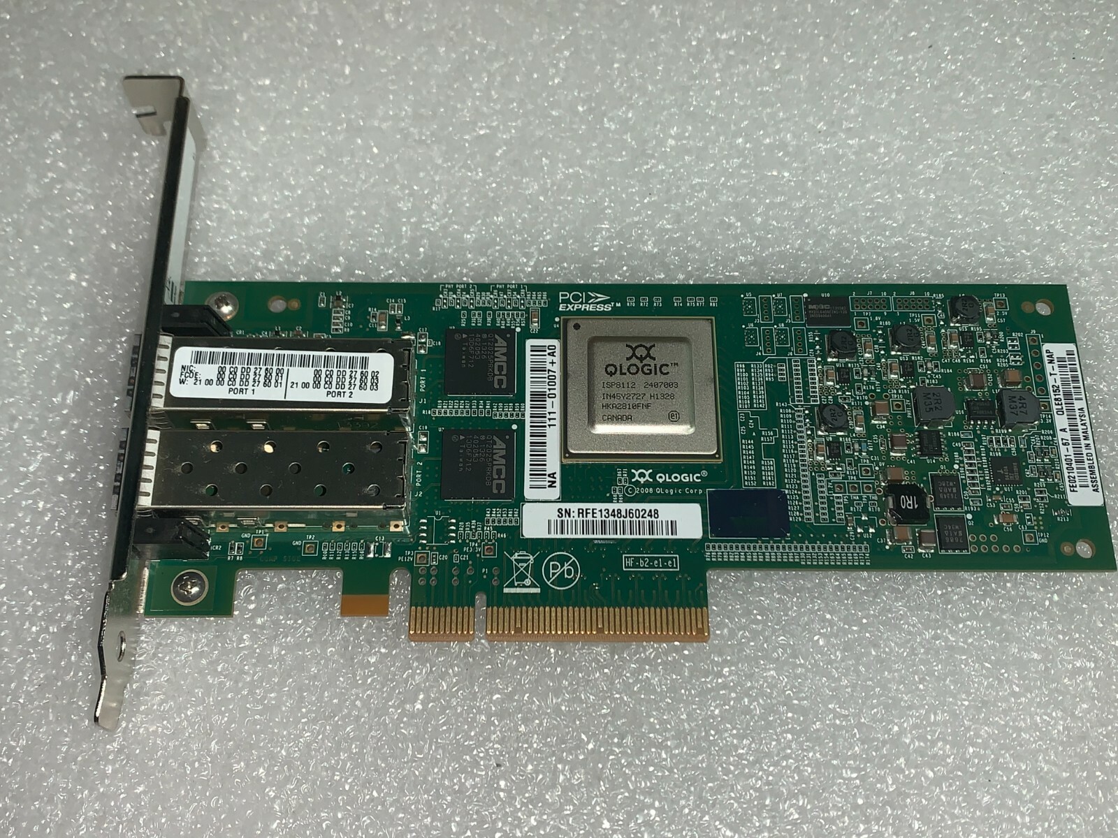 NetApp Q-Logic QLE8152 Dual-Port 10Gbps Fibre Channel Card QLE8152-T-NAP