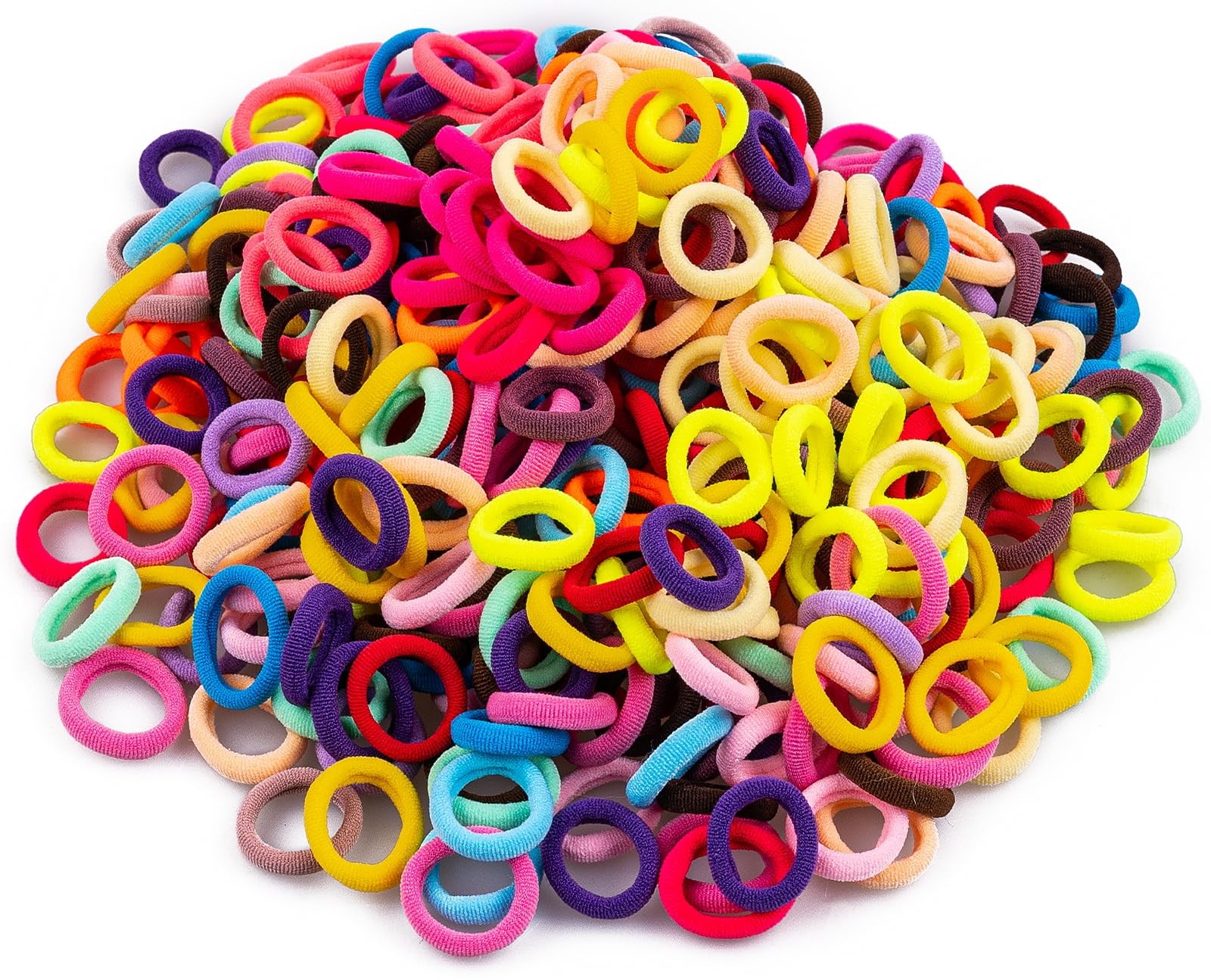 350 PCS Multicolor Cotton Hair Ties – Small Baby Hair Elastics for Kids and Girl