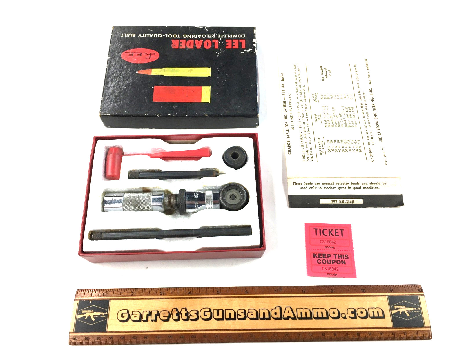 Vintage Lee Loader .303 British hand reloading die set complete 316842