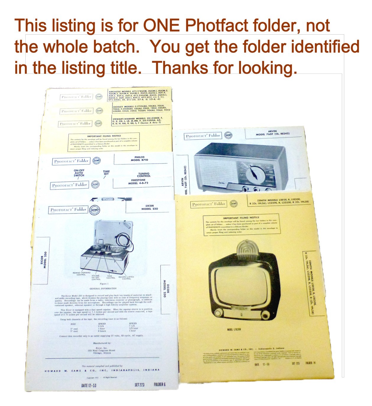 Sams PhotoFact set 509 folder 4 Arkay AM tuner model AM-5