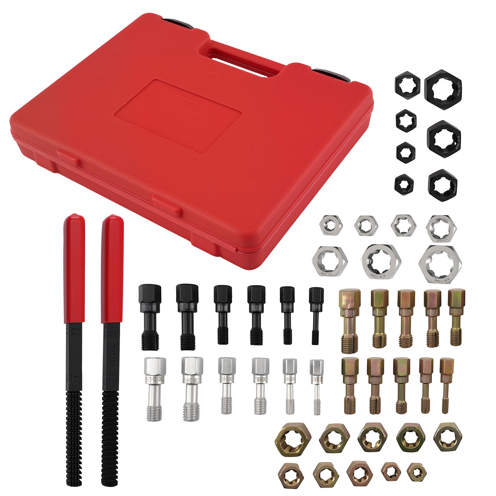 48Pc Tap Die Thread Restorer Kit Metric SAE Thread Repair Chaser w/ Storage