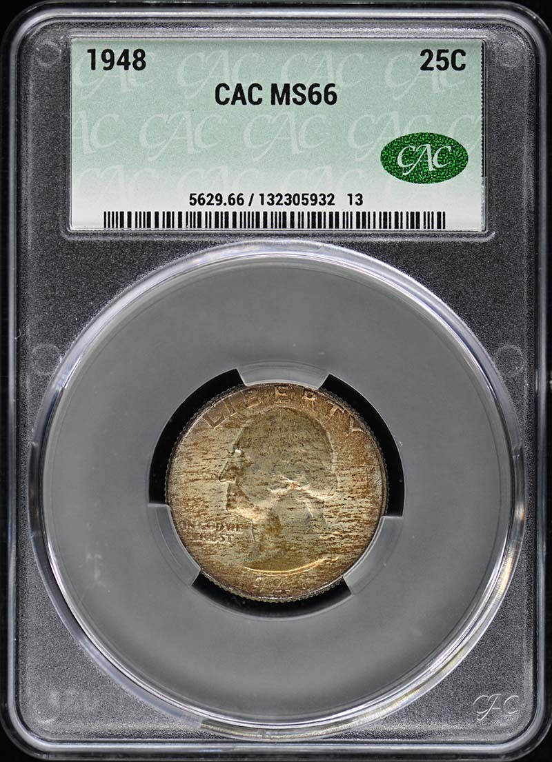 1948 25C Washington Quarter CACG MS66