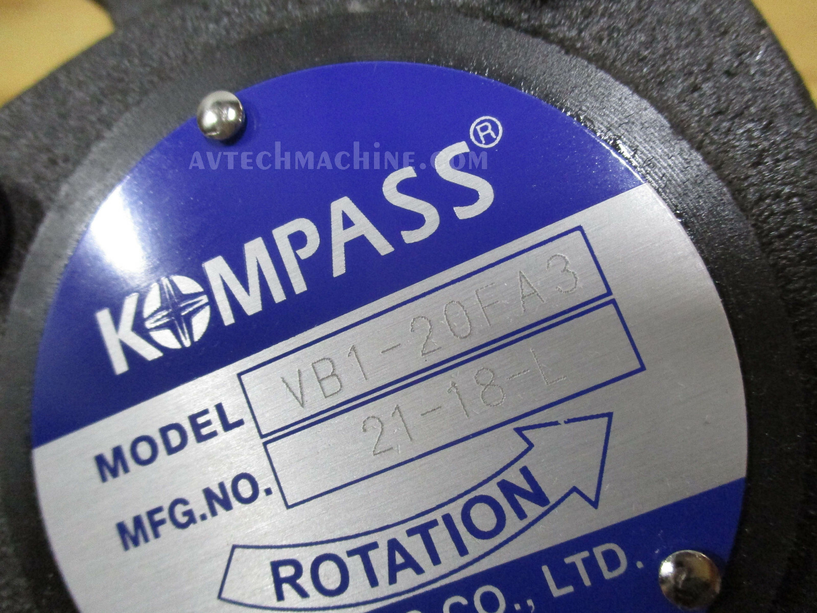 VB1-20FA3 Kompass Hydraulic Variable Vane Pump Max. Pressure 70Kg VB1-20F-A3