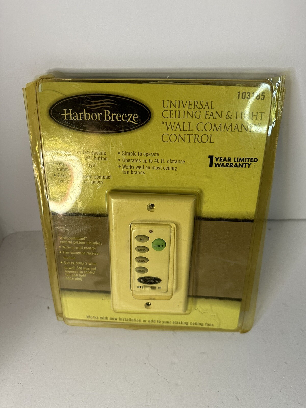 Harbor Breeze Universal Ceiling Wall Command Control Light WC-100L Item #103185