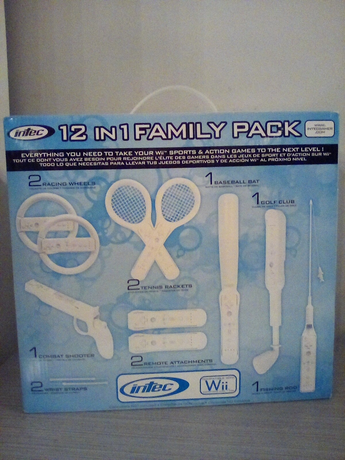 Intec “12-in-1” Wii Gaming Accessories Family Pack Open Box Complete