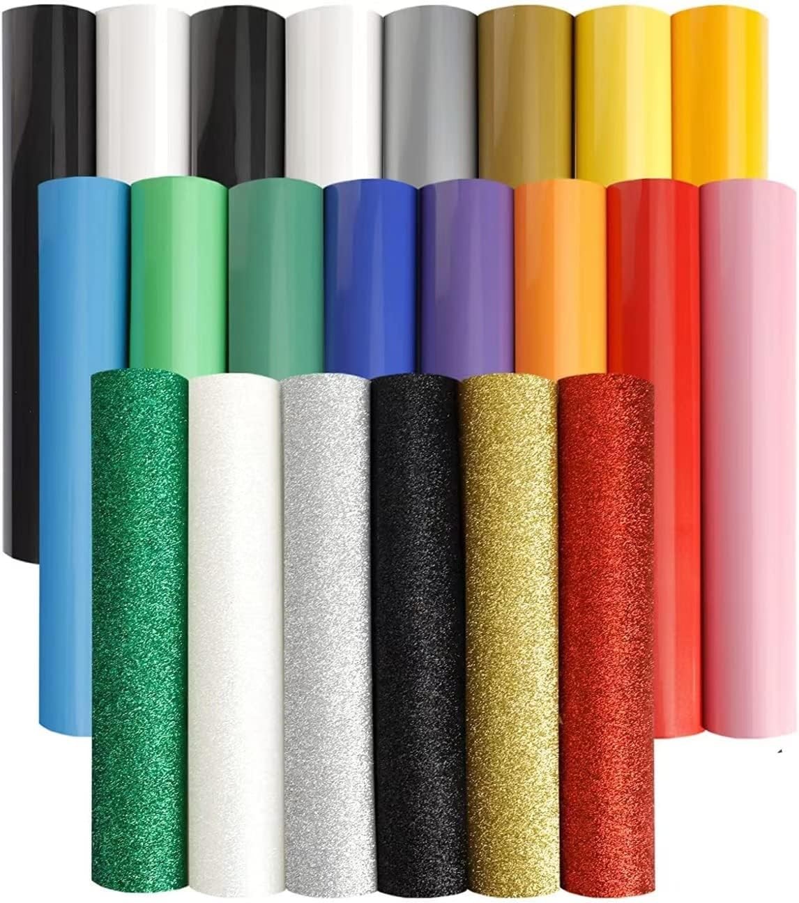 SGHUO 22 Pack HTV Heat Transfer Vinyl 12"x10" -16 Assorted Multicolor