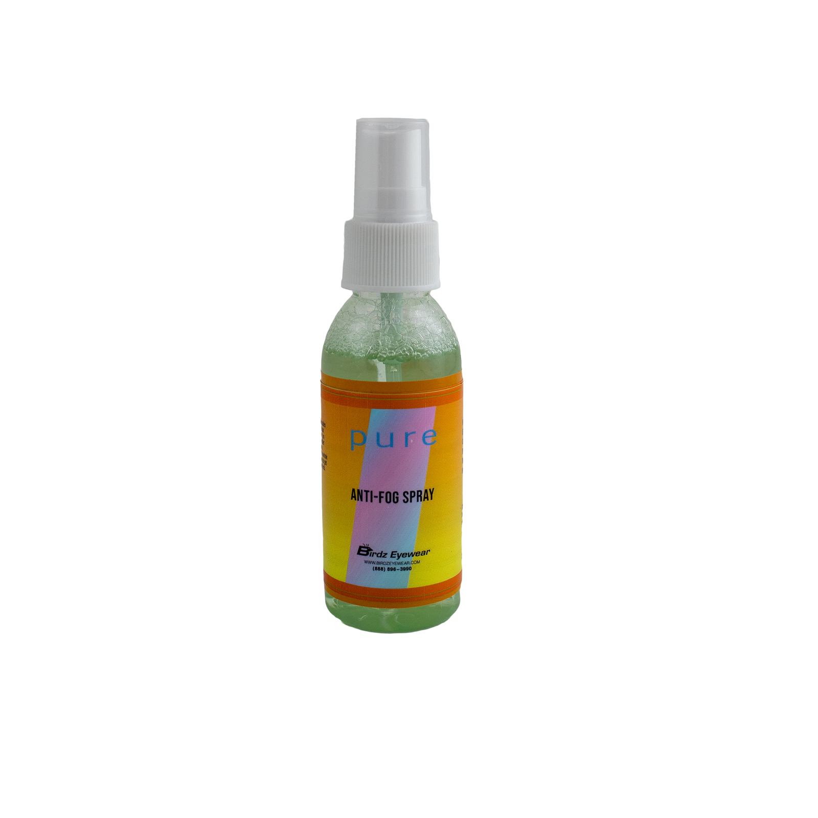 One 2-Ounce Bottle of Birdz Eyewear Anti Fog Spray + Defogger Safe on ALL Lenses