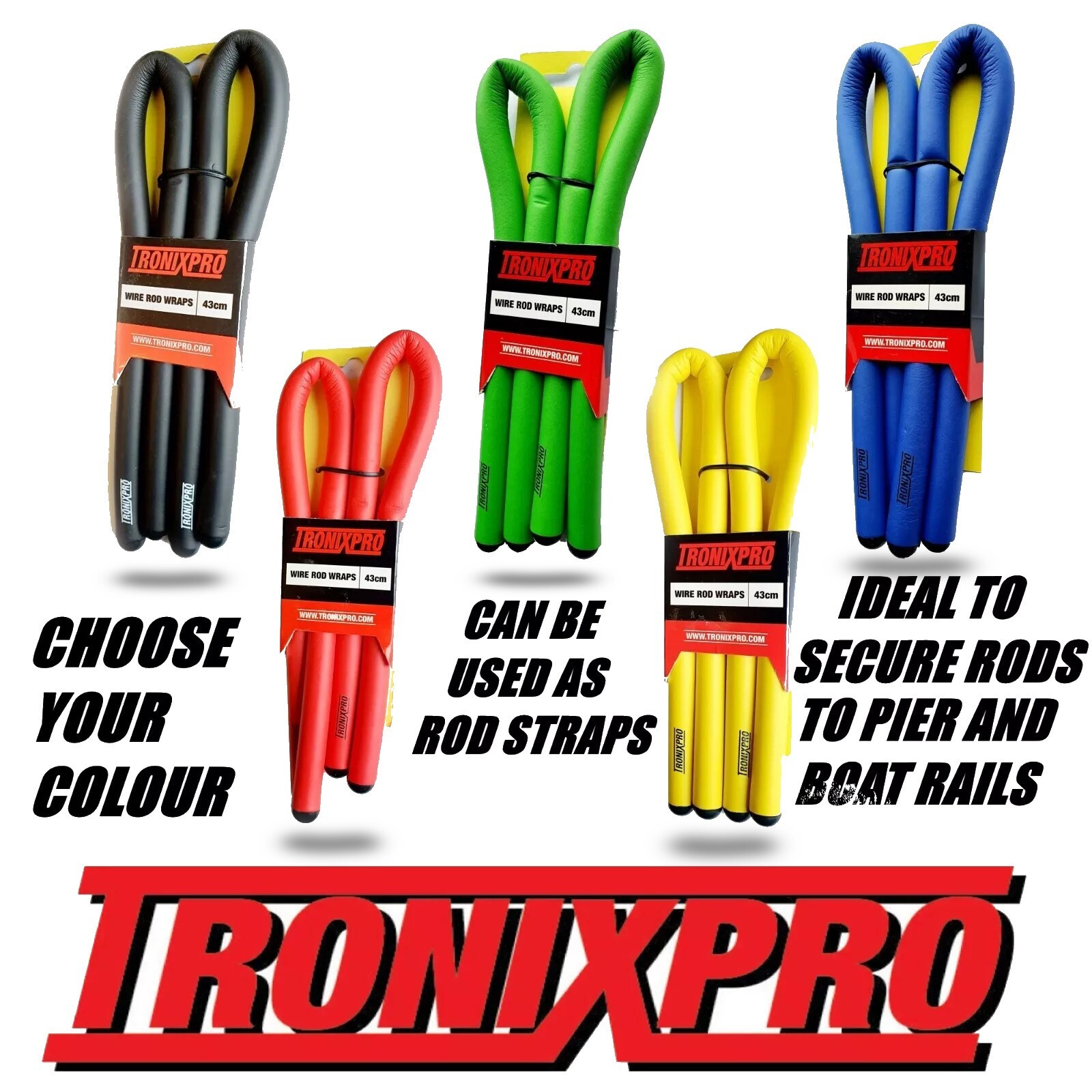 Tronixpro Wire Rod Wraps Rod Bands Rod Straps Pier Straps Sea Fishing Rod Wraps