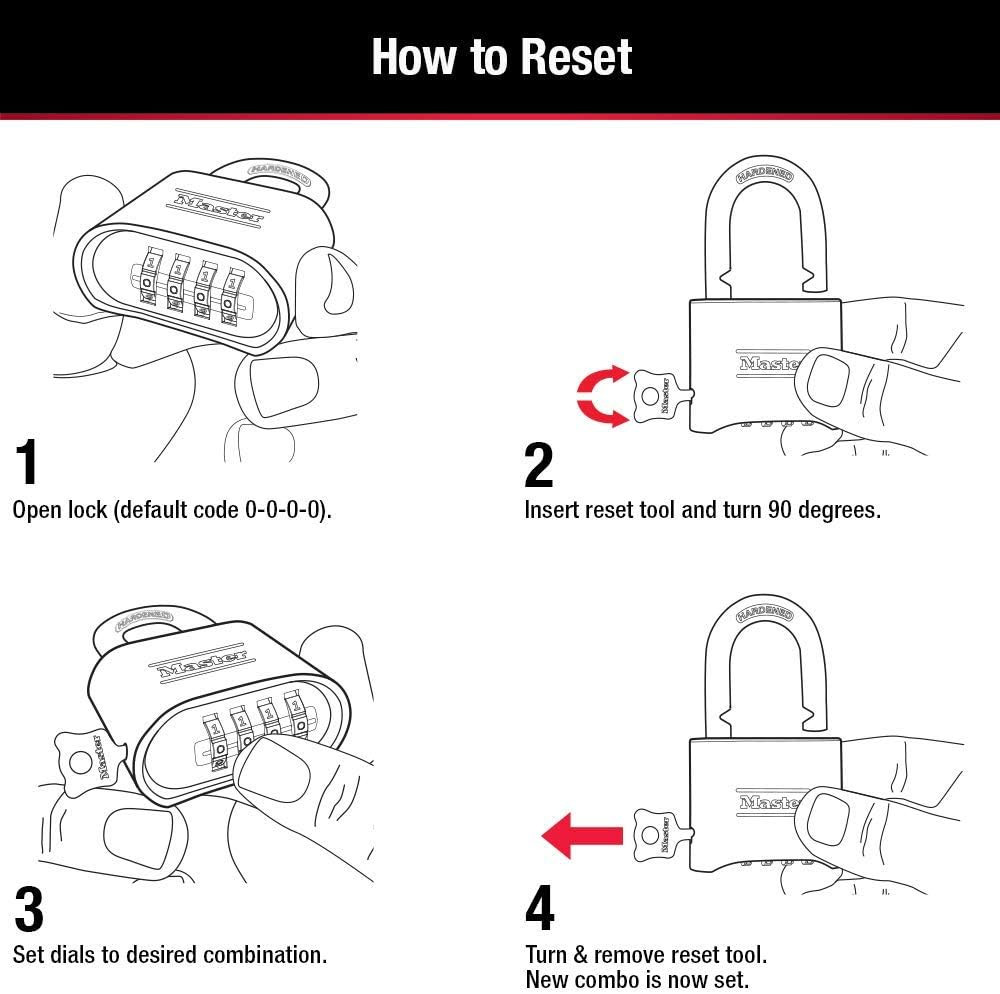 Brass Combination Padlock for Indoor and Outdoor Use with Resettable Combinat...