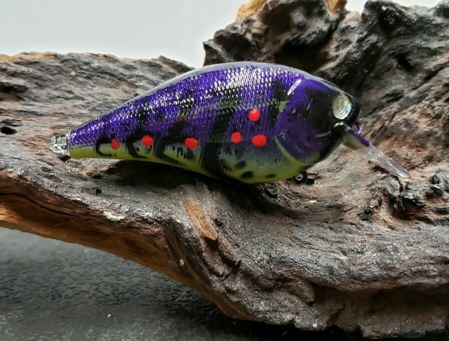 Custom painted 2.5 square bill crankbait (CRAW)