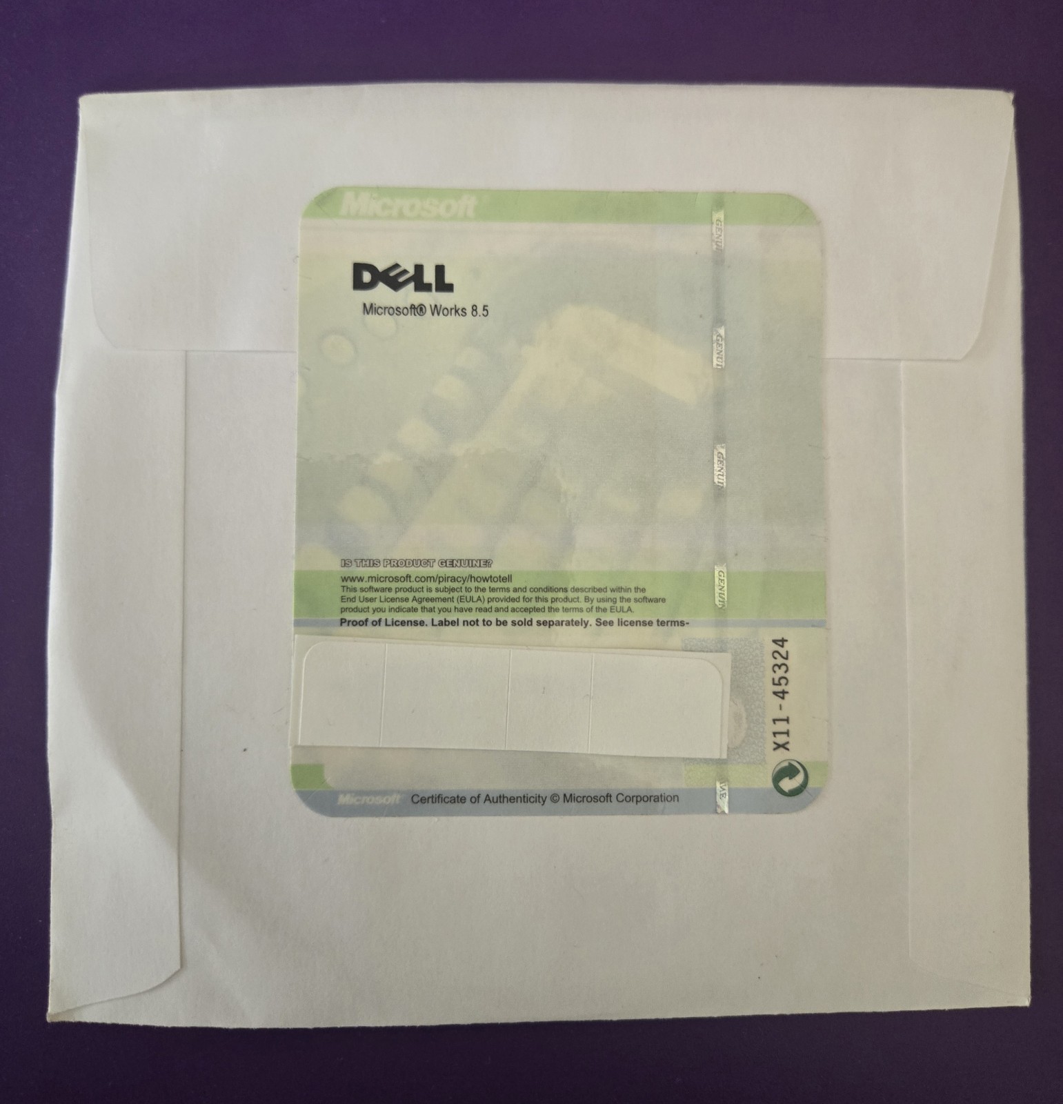 Genuine Microsoft Works 8.5 With Tracking ID & Office 2003 Trial