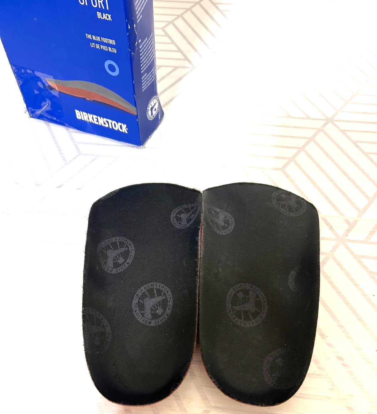 Birkenstock L 9 M 7 Black Sport The Blue Footbed Insole Orthotic Arch Support 4